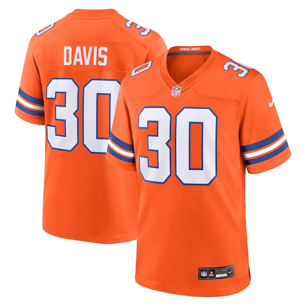 Terrell Davis Denver Broncos Nike Mile High Collection 1977 Throwback Retired Player Game Jersey - Orange