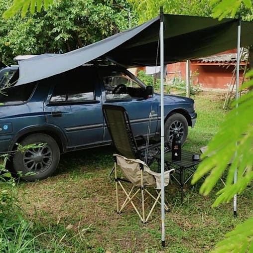 NNEOBA Bat Shape Car Side Awning Waterproof Rear Shelter Tent (Black)