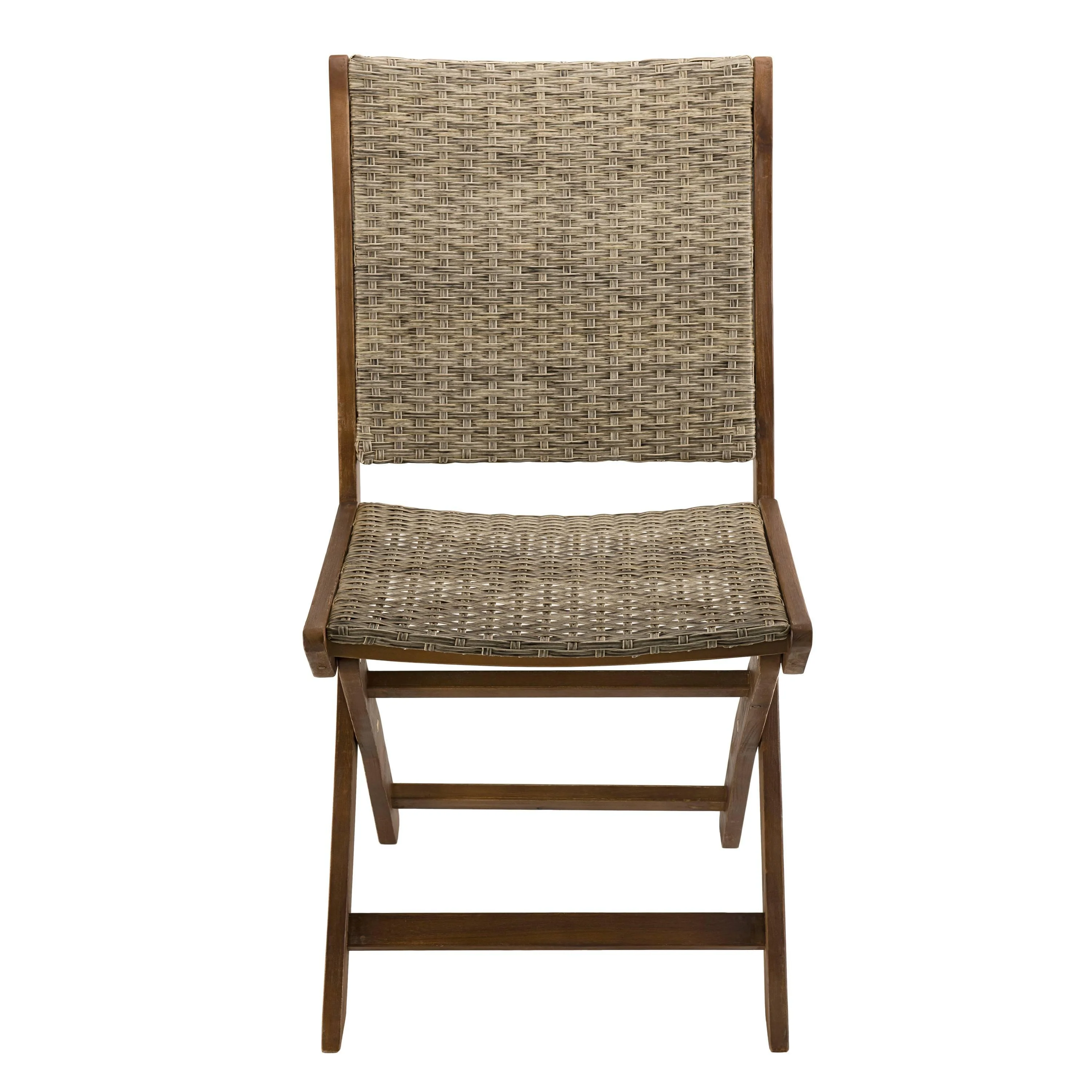Set van 2 klapstoelen van en kunststof rotan
