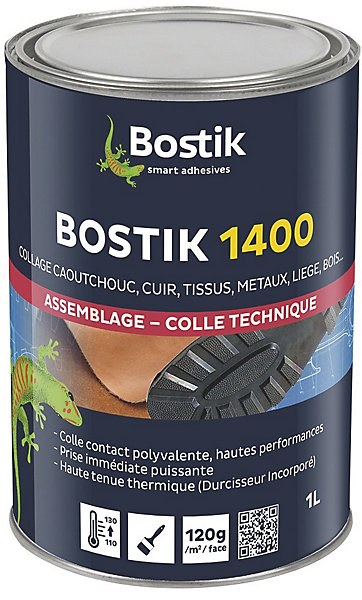 Colle néoprène 1400 gel - BOSTIK - 1L - Haute performance - Prise rapide - Sans toluène