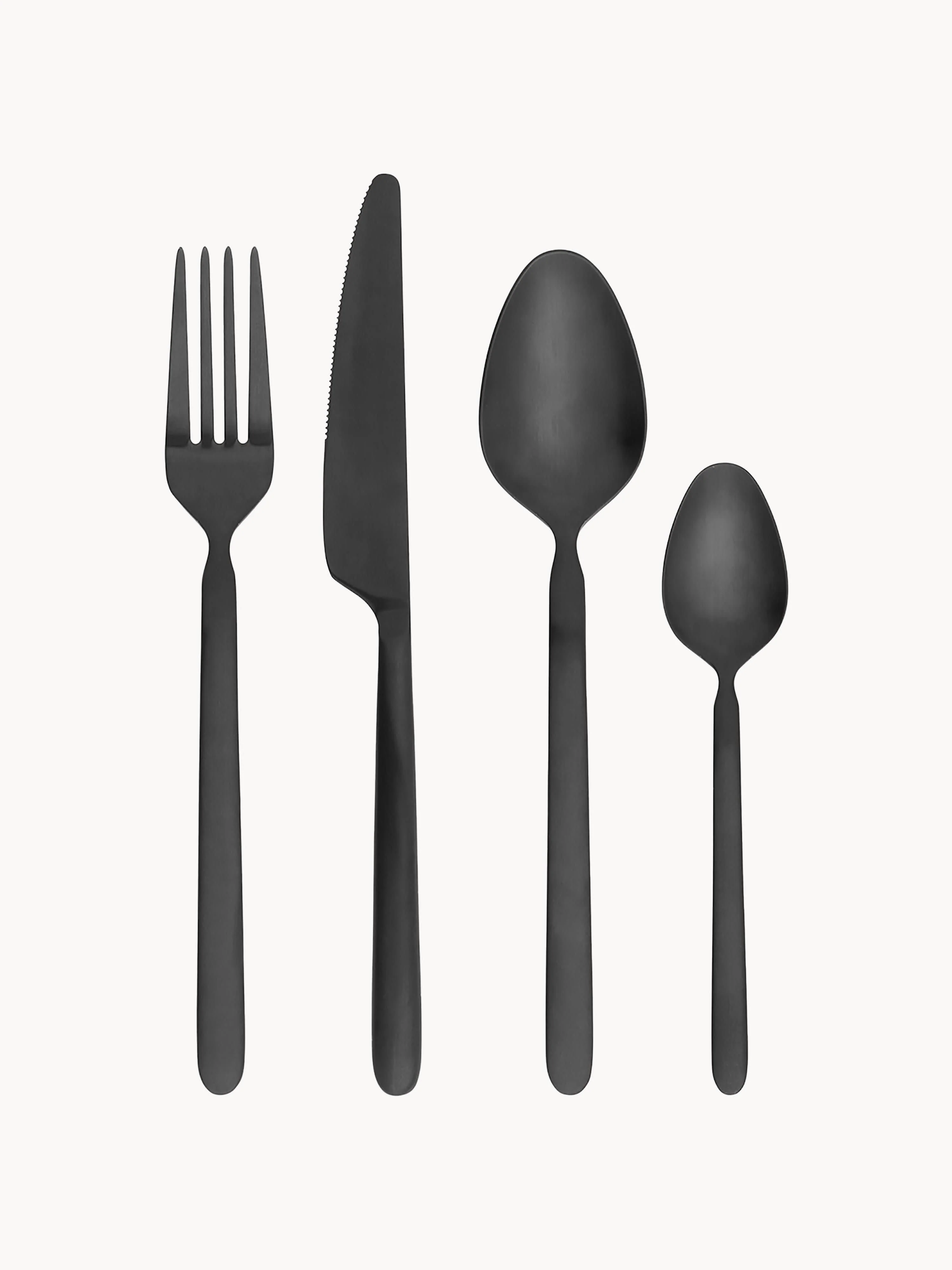 Matt gebürstetes Besteck-Set Stella, 4 Personen, 16er-Set