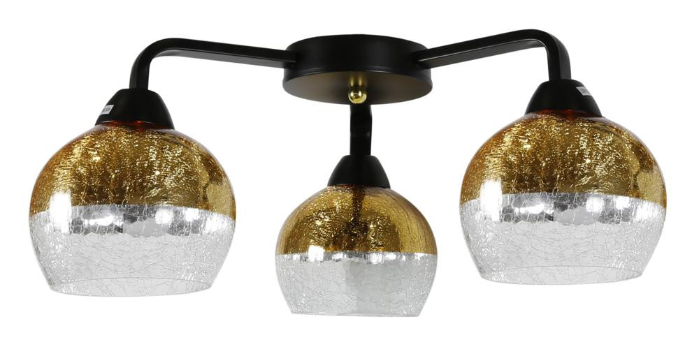Lampa sufitowa czarna-złoto CROMINA 3xE27x60W wym: 20x55x55 cm Candellux