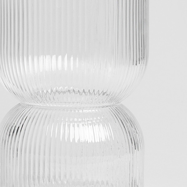 Wazon LIMPID szklany prążkowany transparentny 20 cm HOMLA