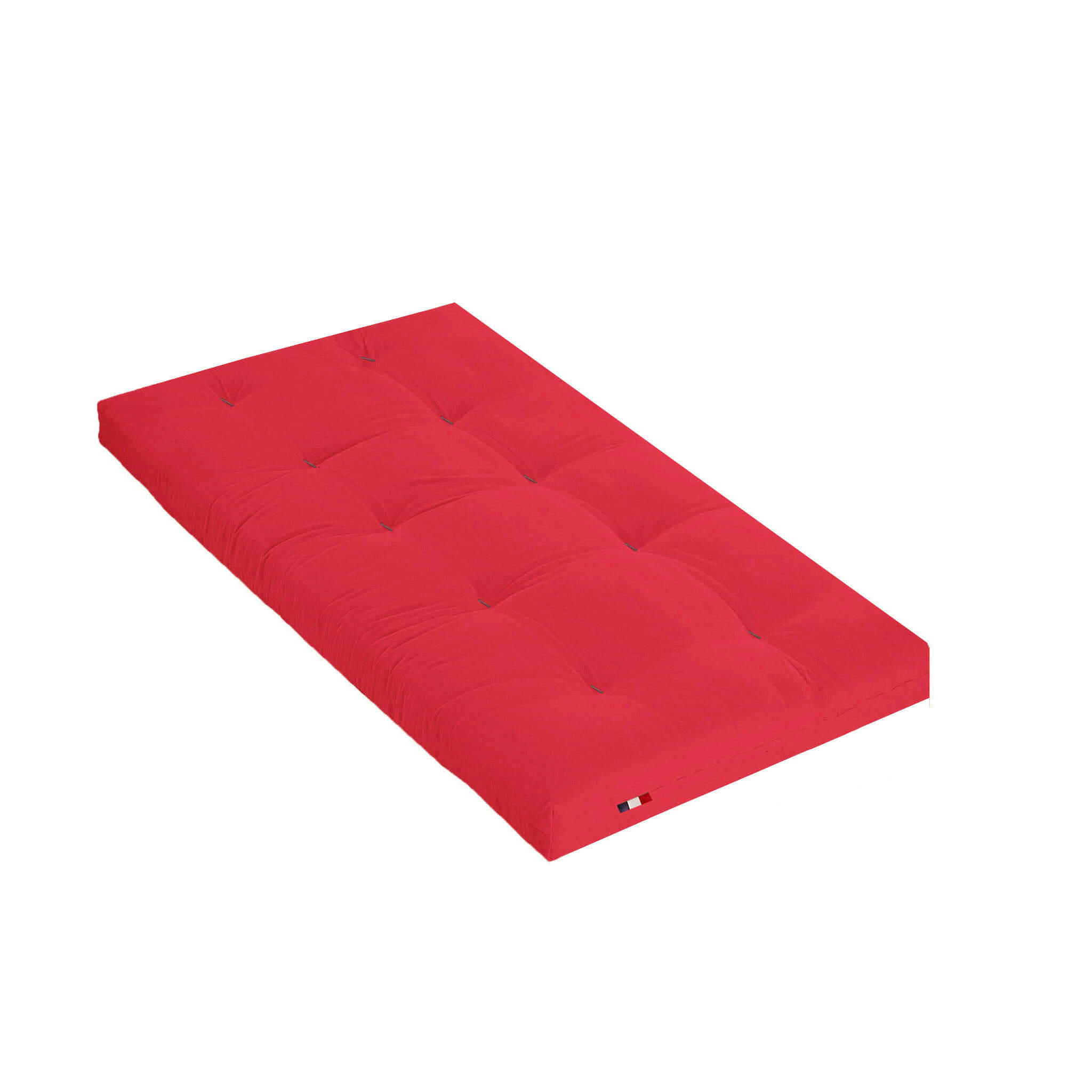 - Matelas futon coton traditionnel, 13cm rouge 90x200