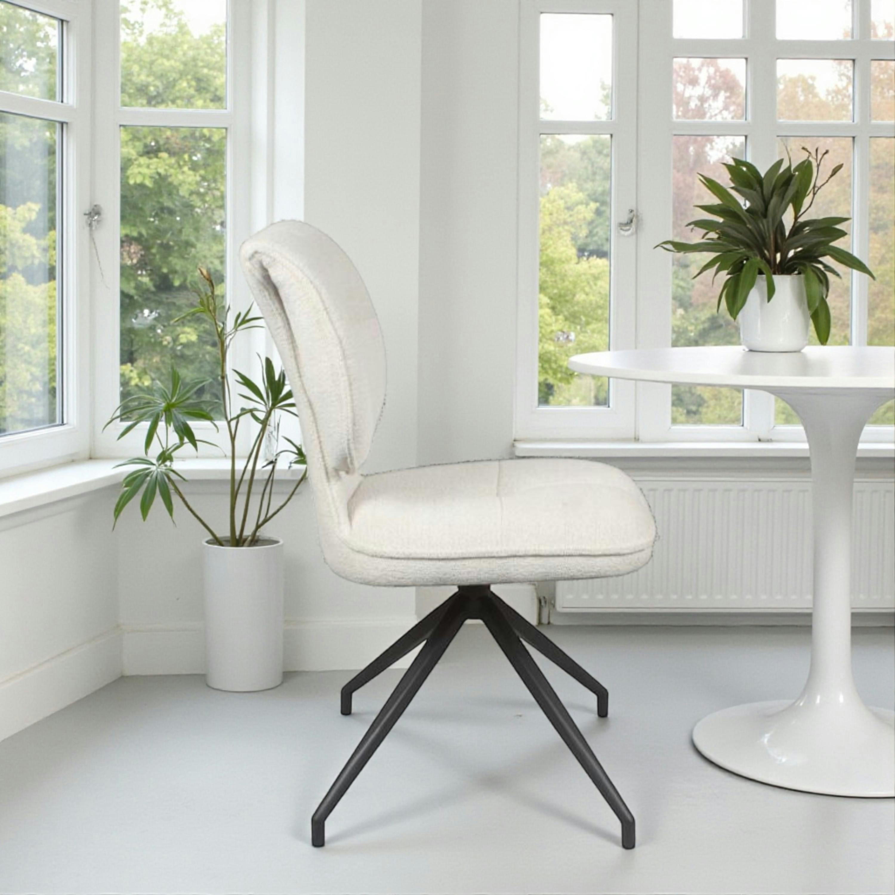 Chaise pivotante écrue dossier double (lot de 2) LIGURIE