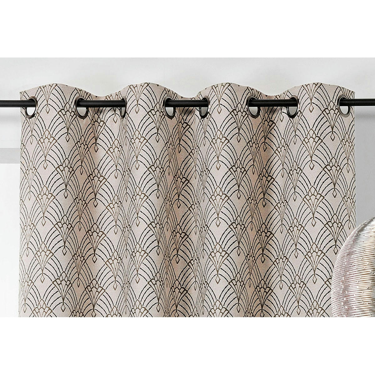 - Rideau art décoratif en jacquard polyester/jacquard beige 140x245 cm