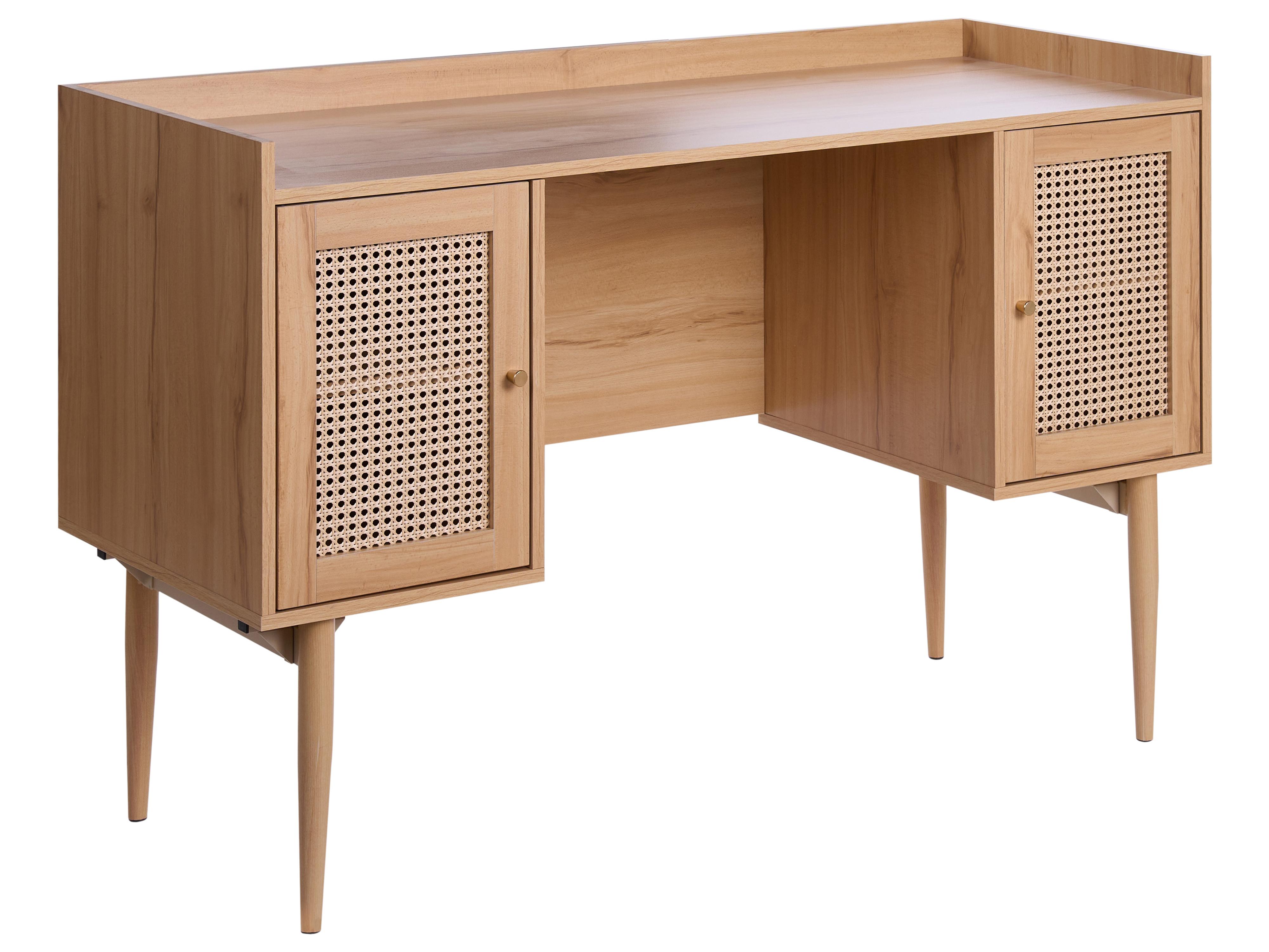 Home Office Desk RATANA Light Brown 130 cm 50 cm