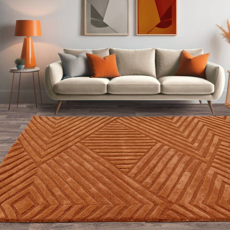 Asiatic Hague Desert Sand Wool Cut Pile Rug - 120x170cm