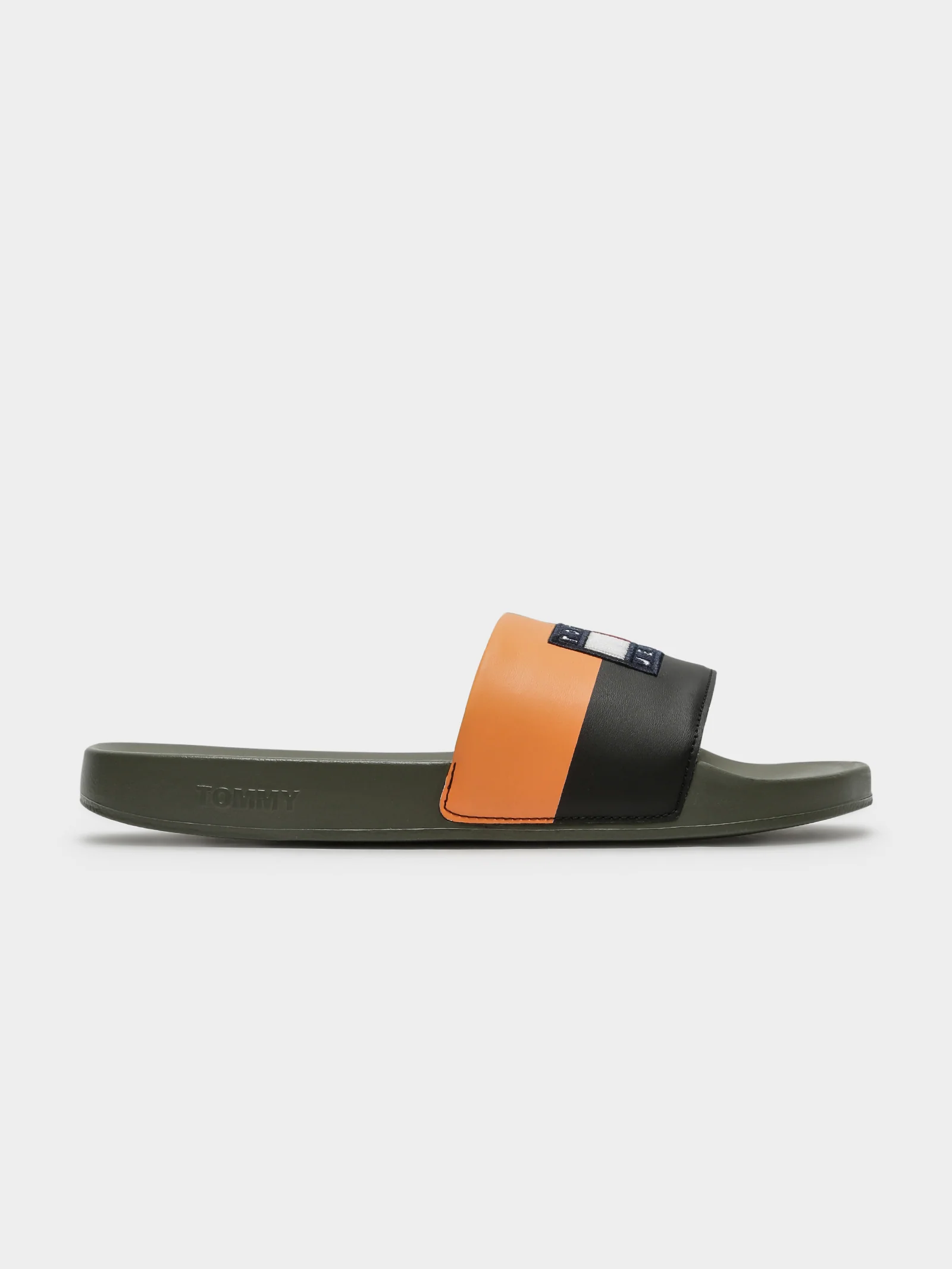 Mens Corduroy Color Blocked Pool Slides