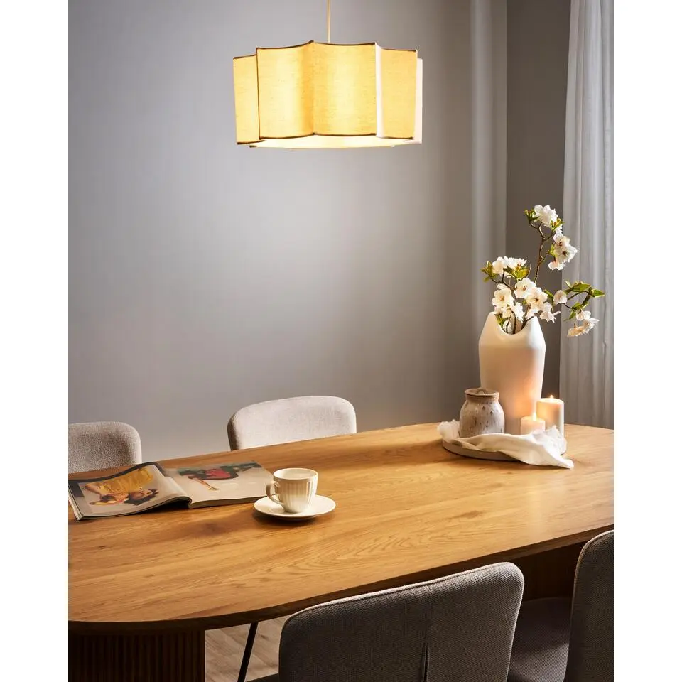 LUENHA - Hanglamp - Wit/Lichtbeige - Stof