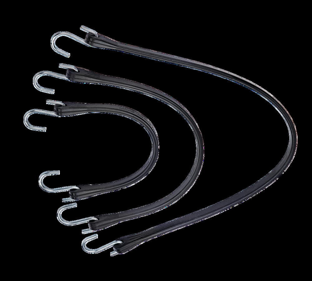 Certified Rubber Bungee Cord Kit, Weather Resistant, Assorted Sizes, 10-pk