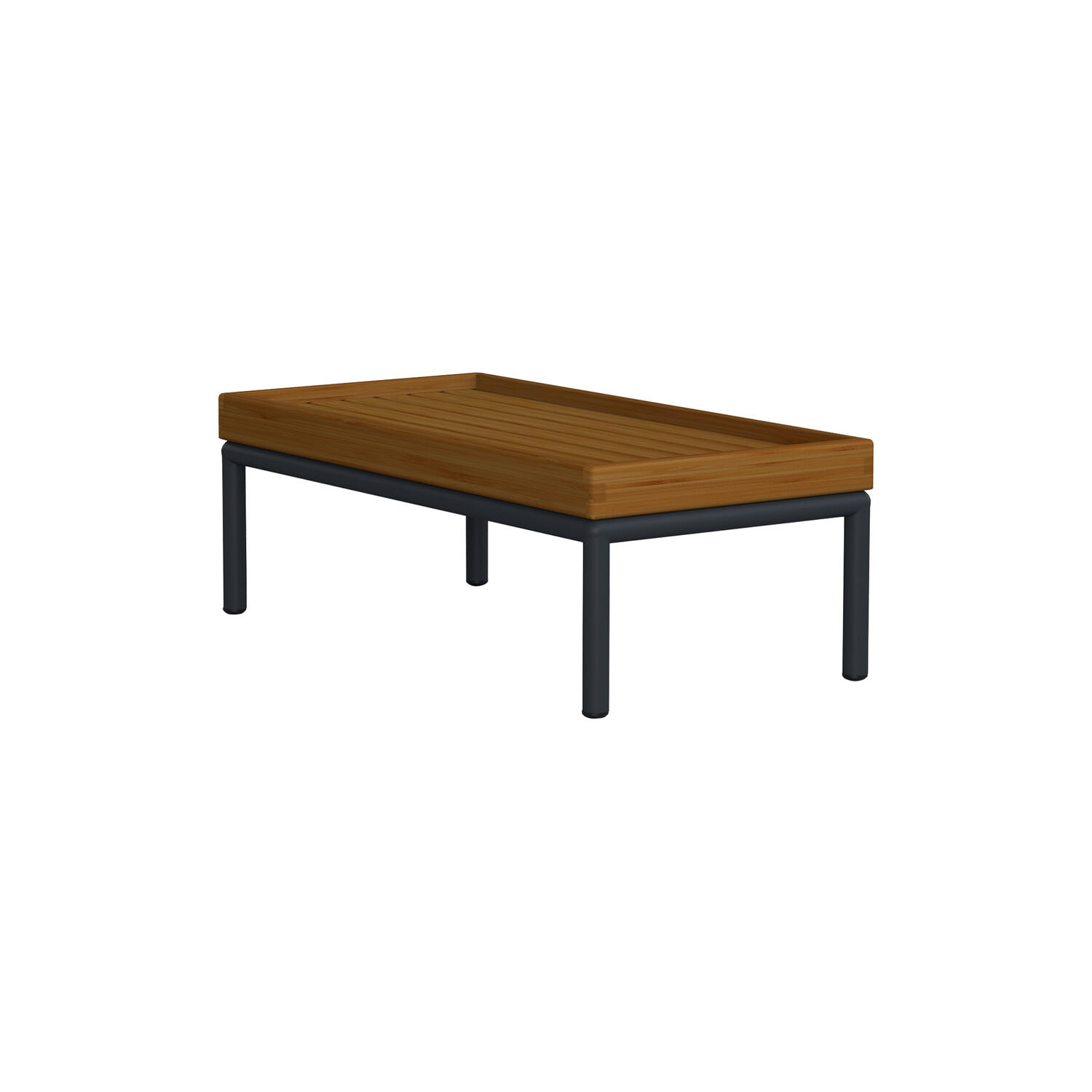 LEVEL loungesidebord, bambus/mørkegr&aring;