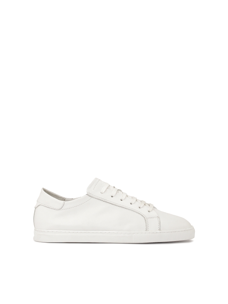 White sneakers with smooth upper