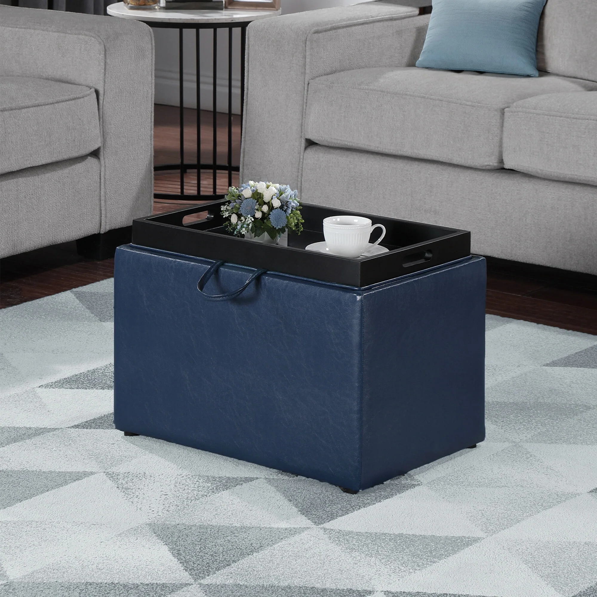 Convenience Concepts Designs4Comfort Accent Storage Ottoman with Reversible Tray