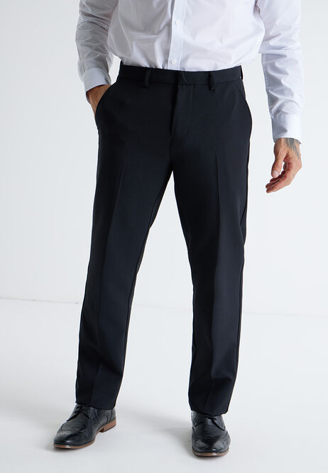 Mens Black Smart Straight Leg Trousers