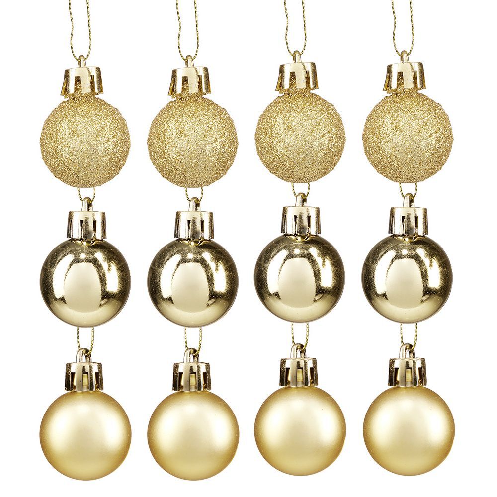Petite boule de No&euml;l polystyrène doré Ø3cm x12