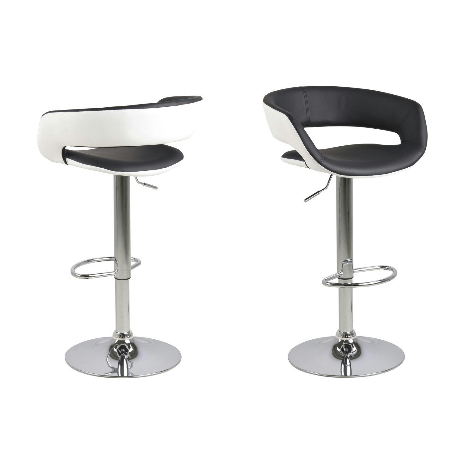 GRACIE - Lot de 2 tabourets de bar noir