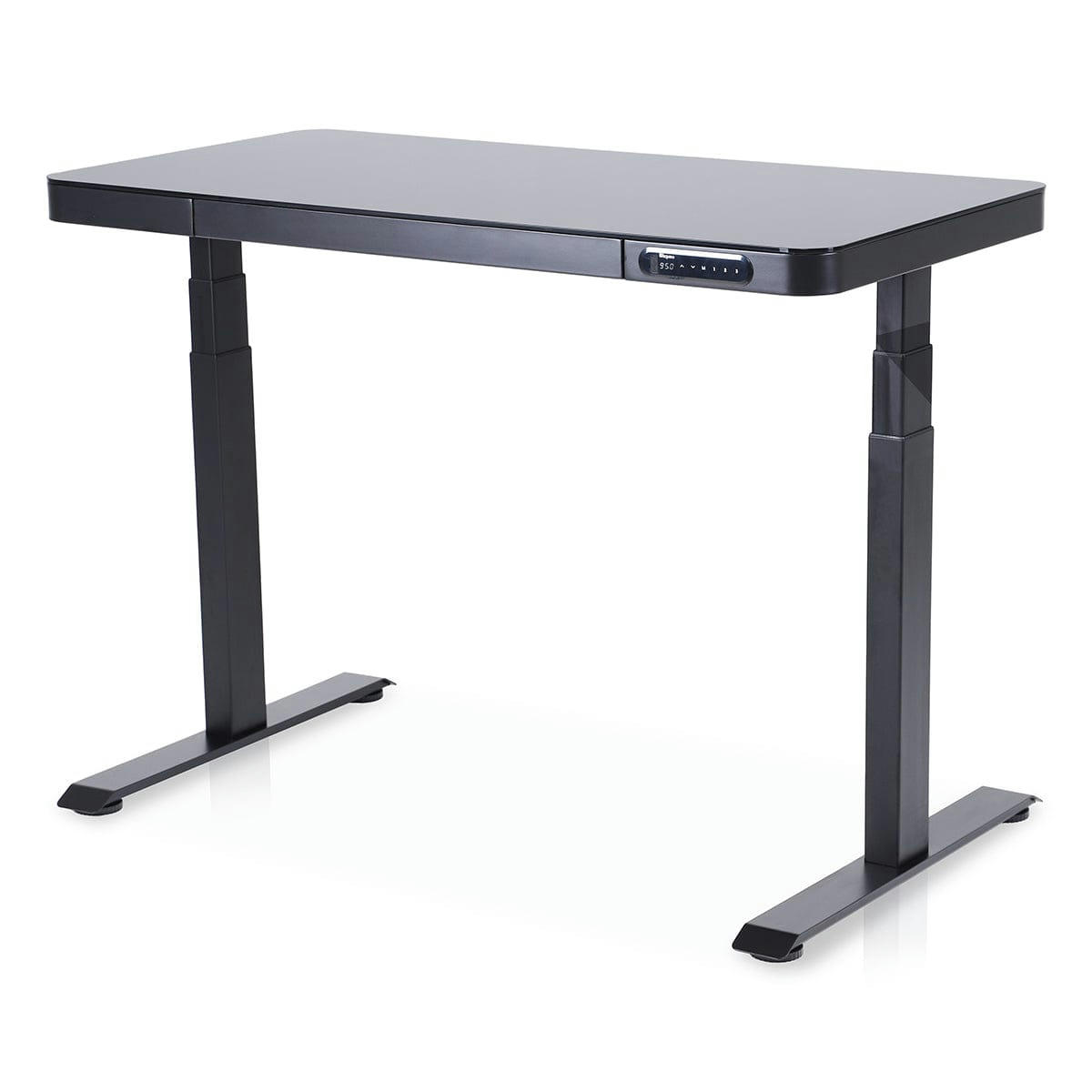 DYNAMIC CONNECT - Bureau assis debout verre trempé noir 120x60