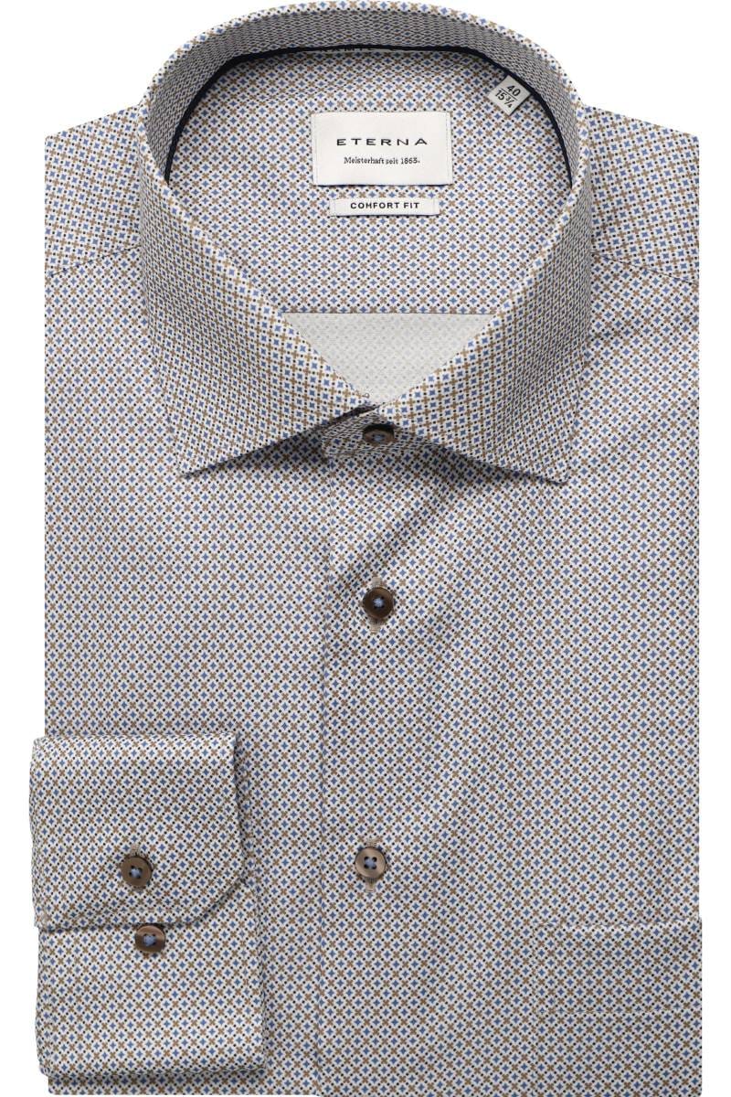 ETERNA Dynamic Cotton Comfort Fit Hemd blau, Bedruckt