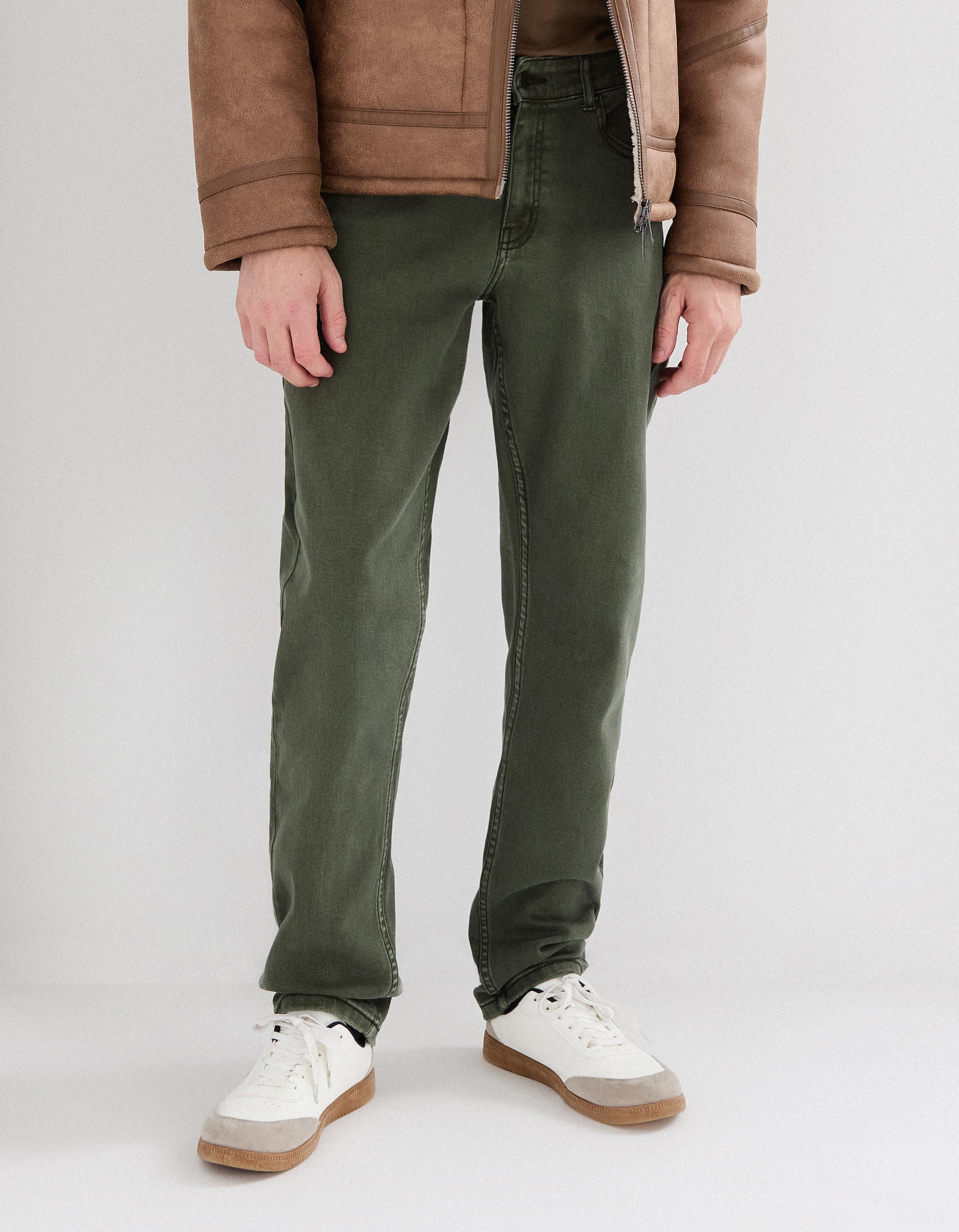 Calças 'Slim Fit', Homem, Verde Escuro