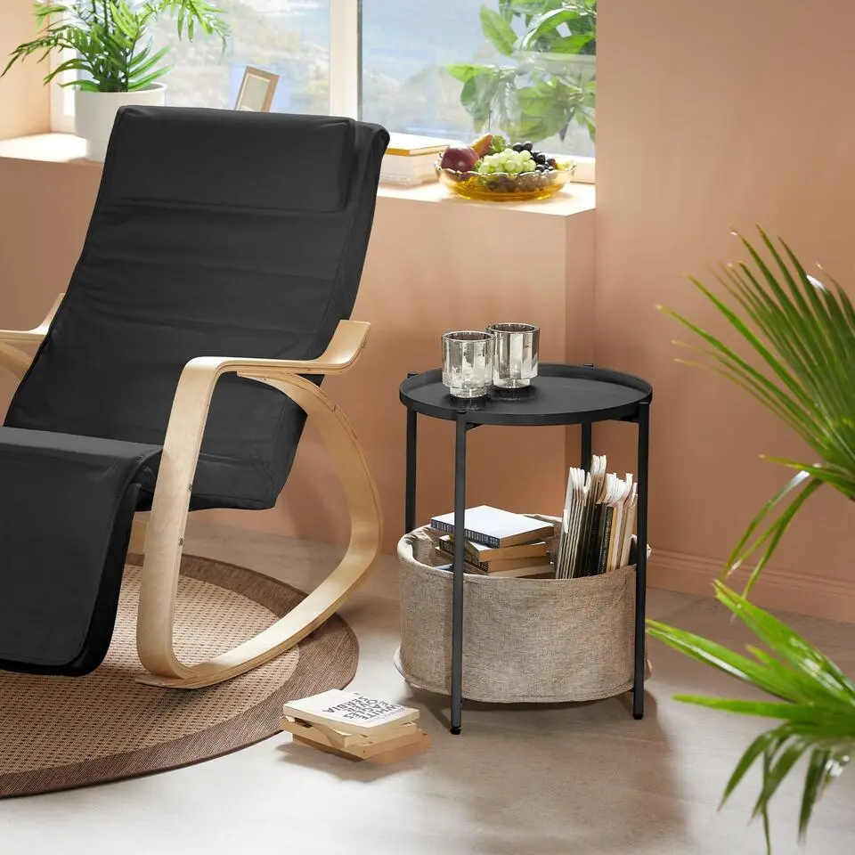 tectake Bijzettafel Canterbury, Zwart