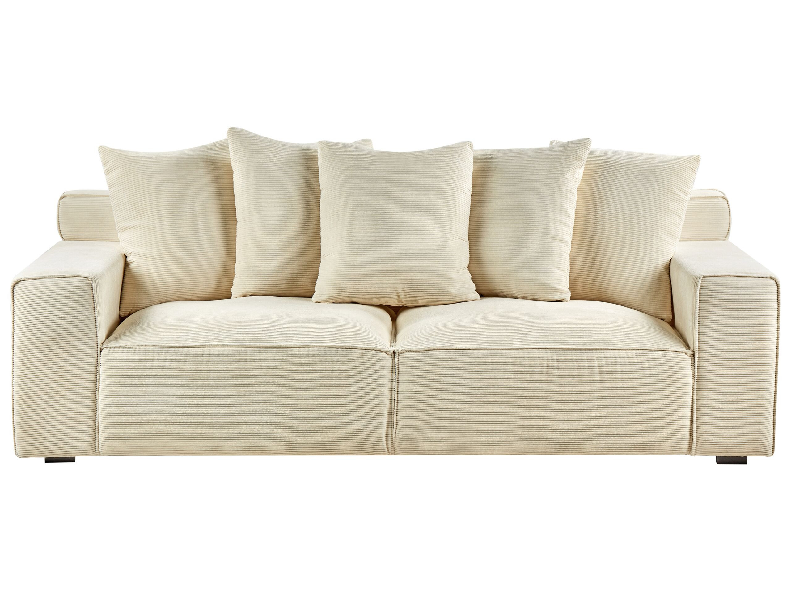 Sofa trzyosobowa poduszki beżowa