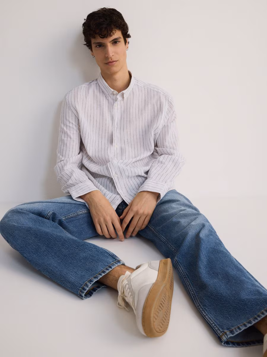 Regular Fit Linen Rich Shirt