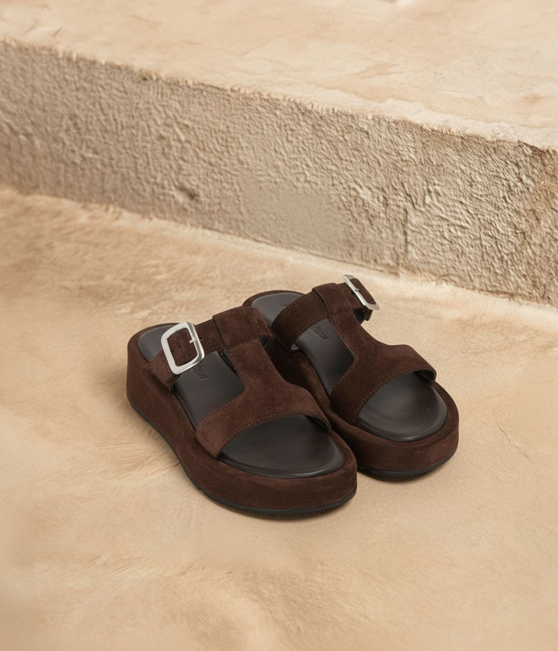 Mules velours chocolat Eilish
