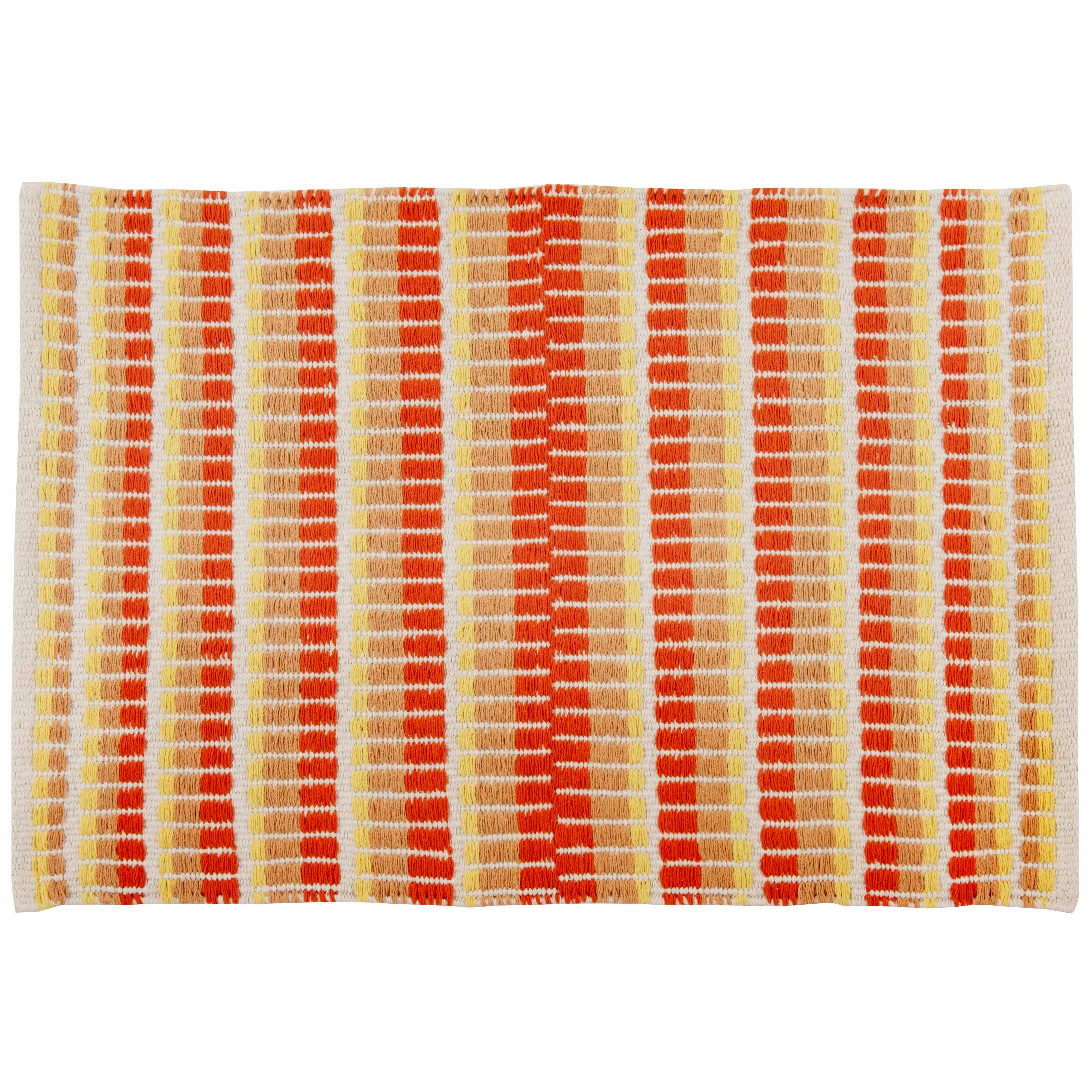 ARVORE - Tapis tissé en coton recyclé quadricolore 60x90