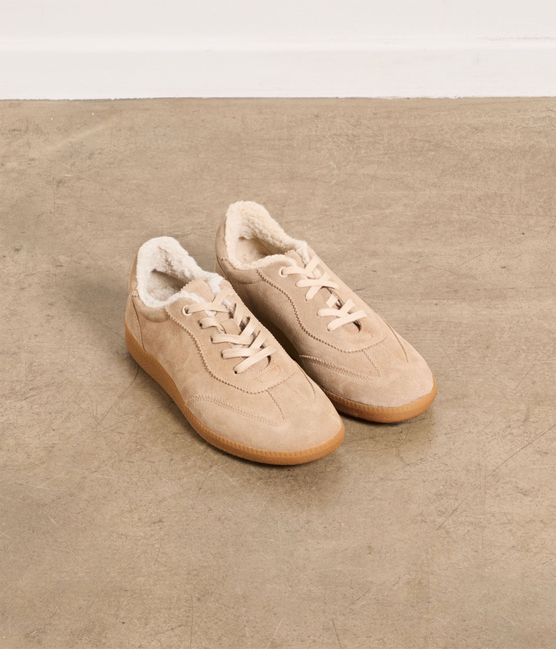 Baskets velours beige Garfunkel