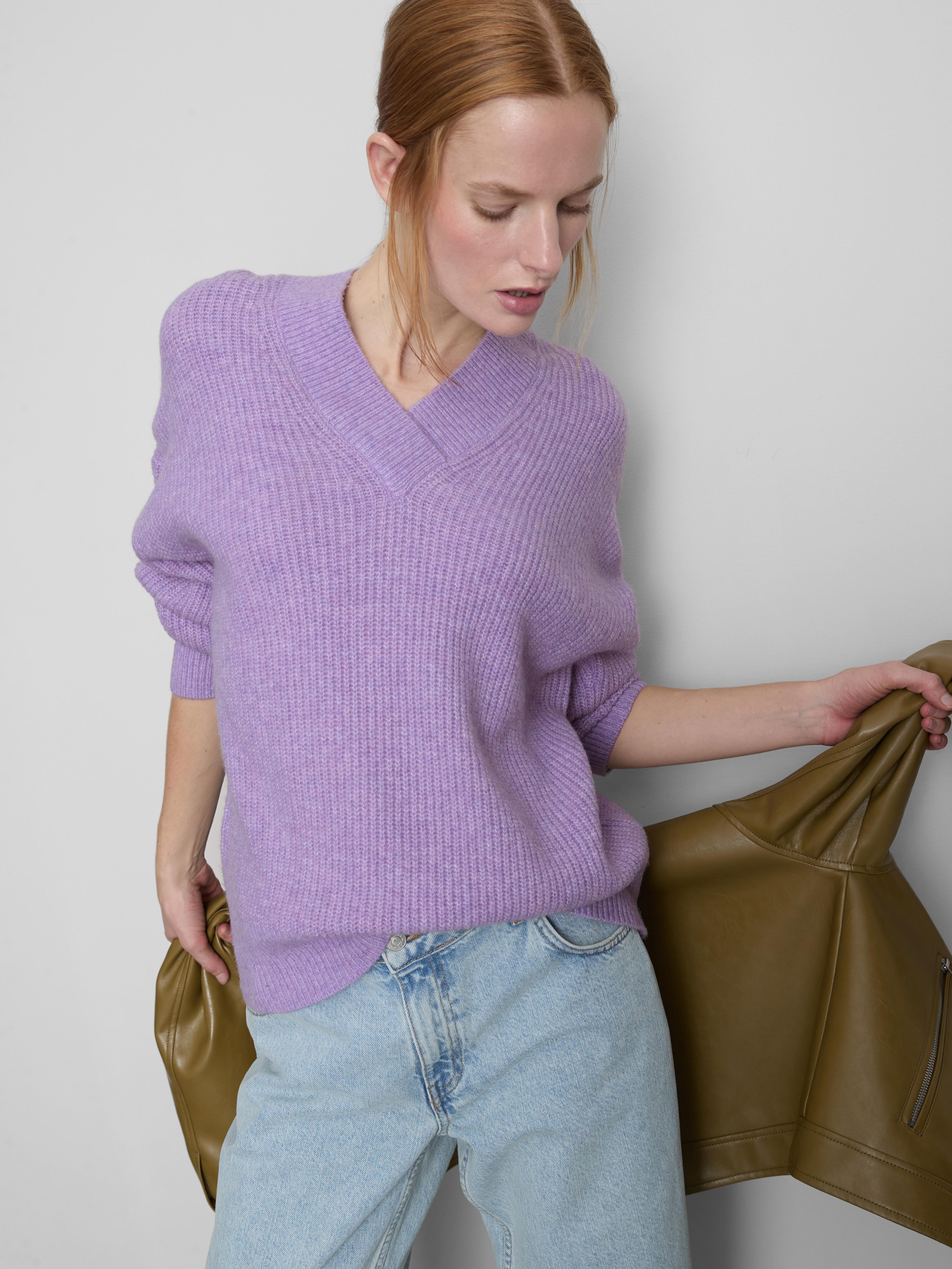 Ribbed V-Neck Sweater