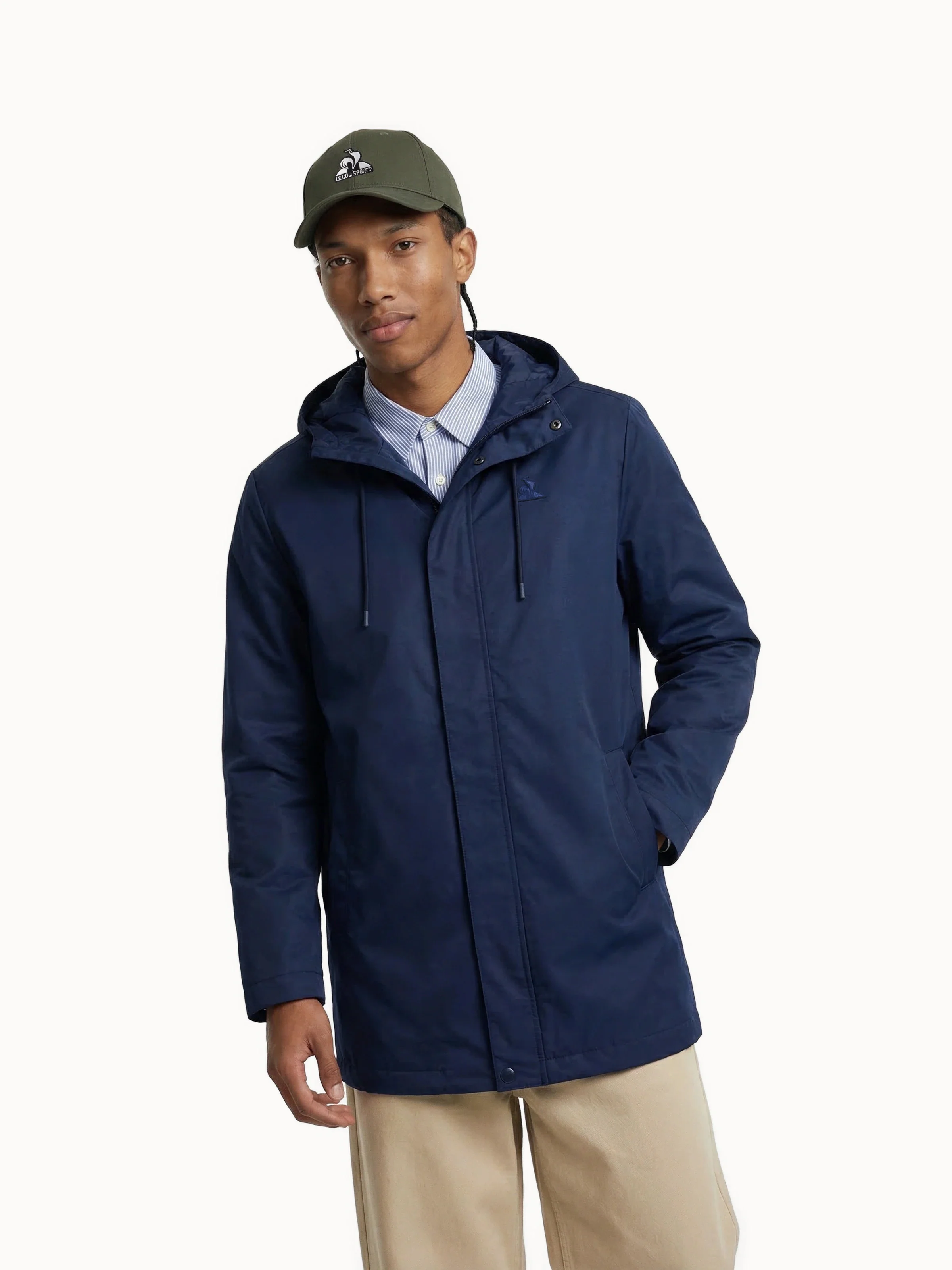 Veste zippée mi-longue à capuche déperlante