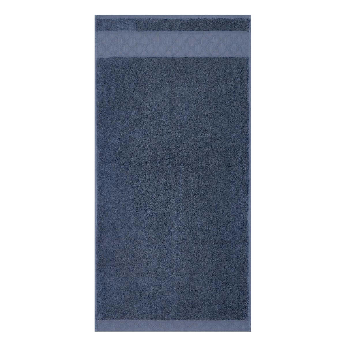 CARESSE - Serviette de bain en coton bleu orient 30 x 50