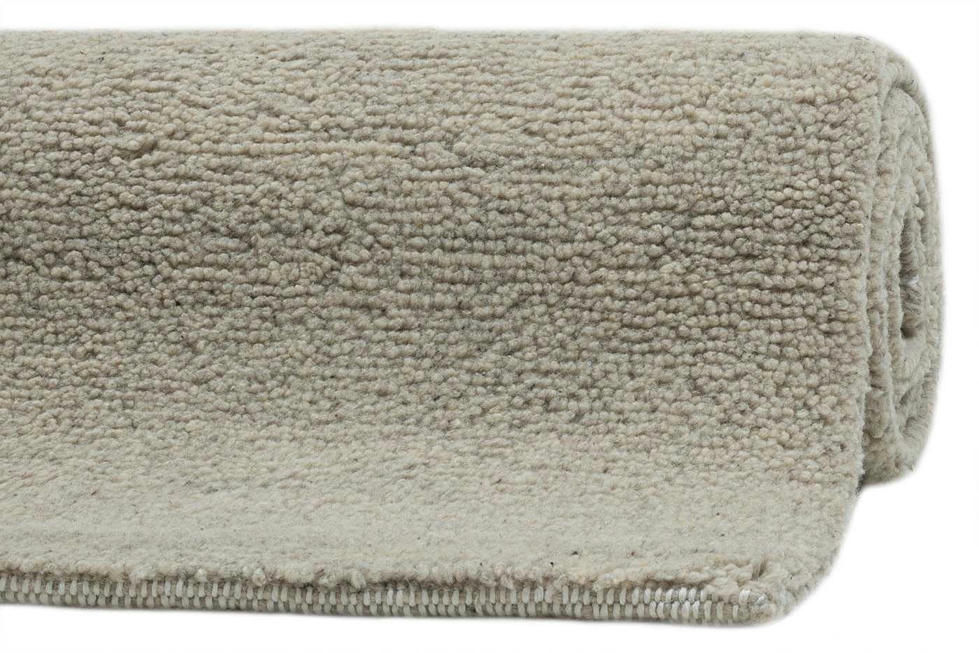 HADJ - Tapis berbère marocain noué main en laine - gris 70x140 cm