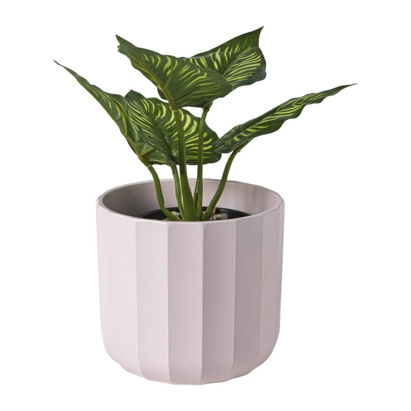 Bloempot streep - roze - &Oslash;13.5x12.6 cm