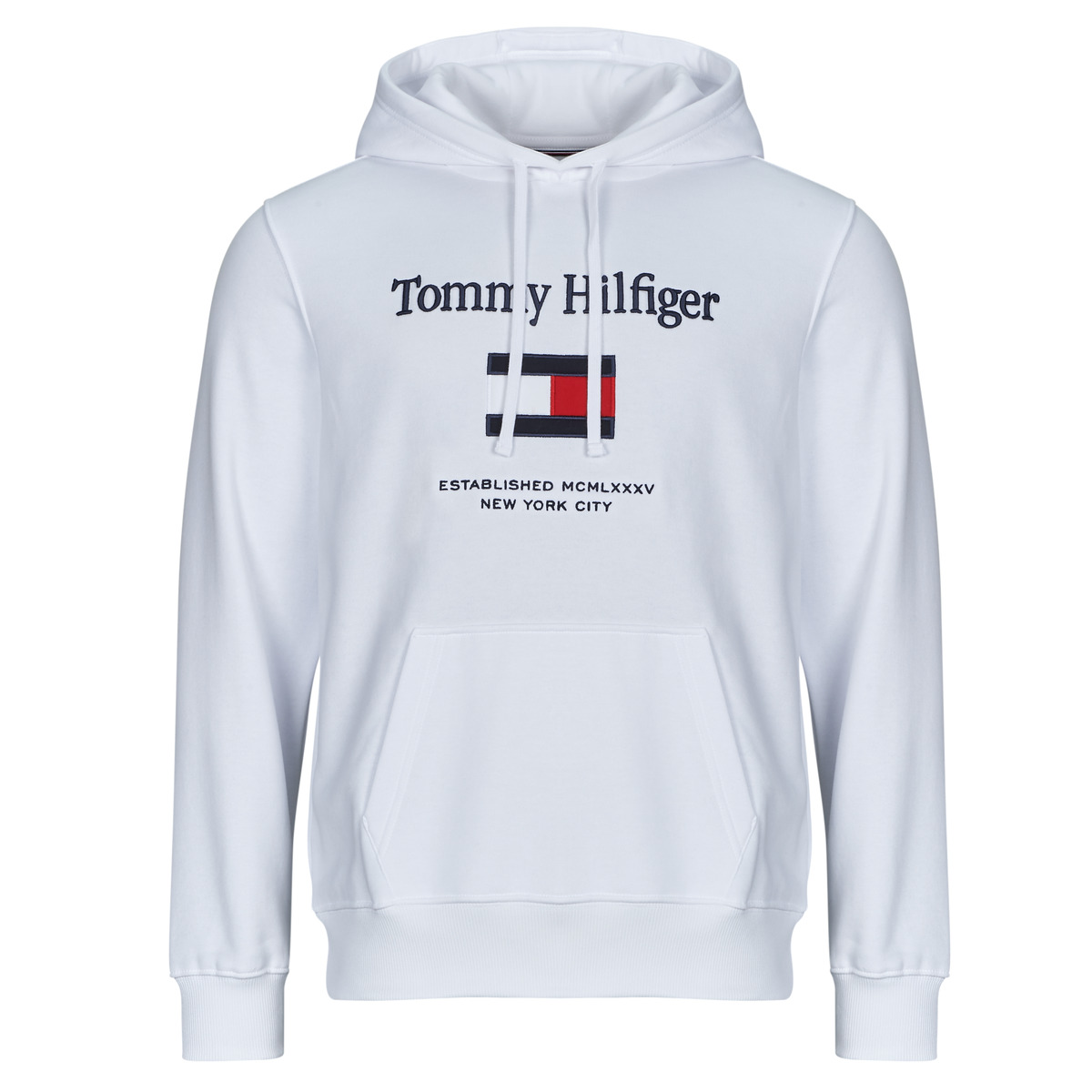 Tommy Hilfiger - TOMMY EMBRO FLAG HOODIE - White