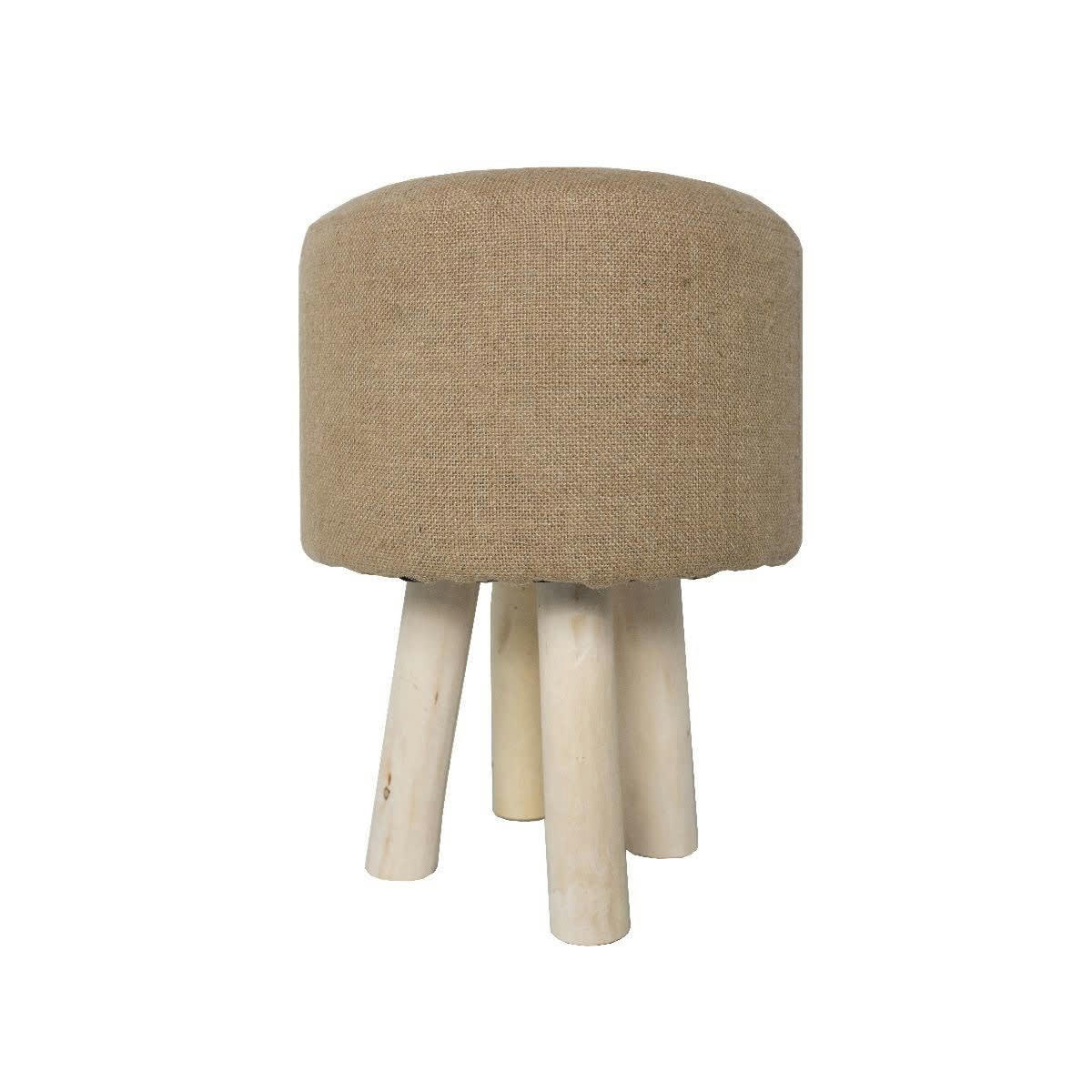 INDIES - Tabouret en bois beige