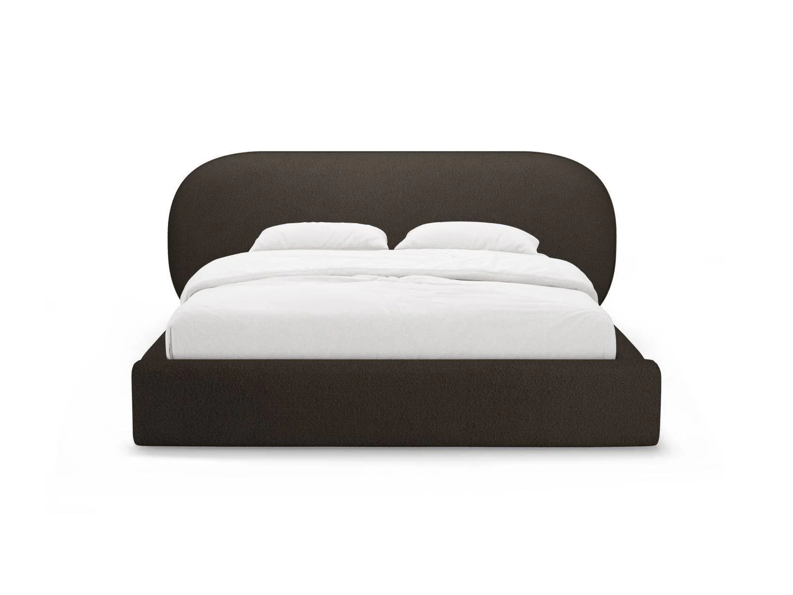 Bedframe Ovalo bouclé 180 x 200 met opbergruimte