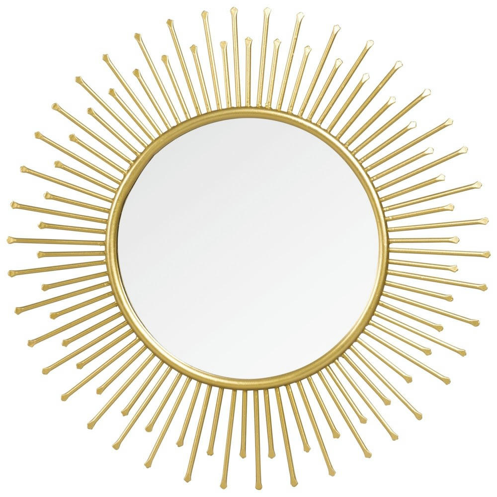 SOLANE - Miroir rond en métal doré D31