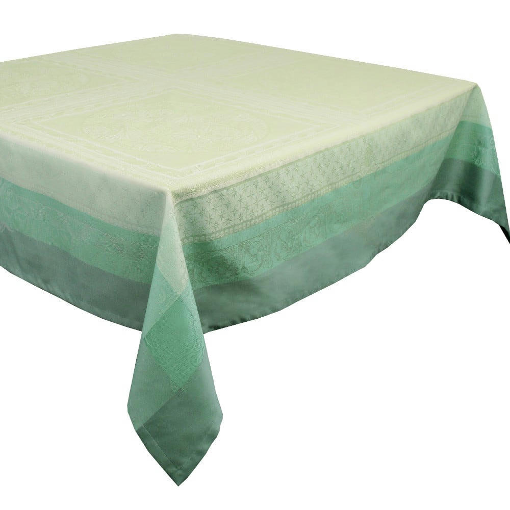 ISABELLE AMANDE - Nappe carrée antitache déperlant pur coton vert 174x174 cm