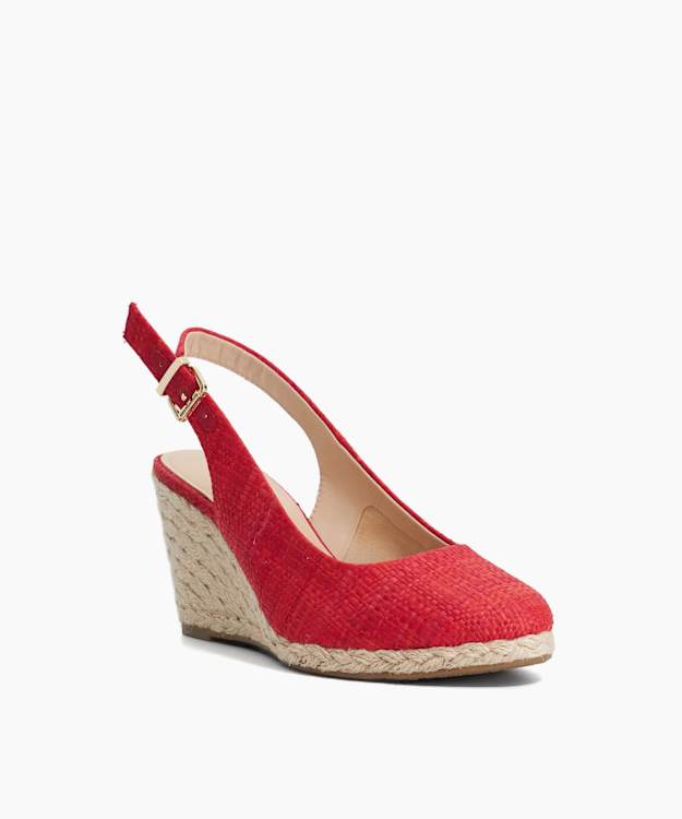 Capable Coral - Wide Fit Textured Wedge Heel Sandals