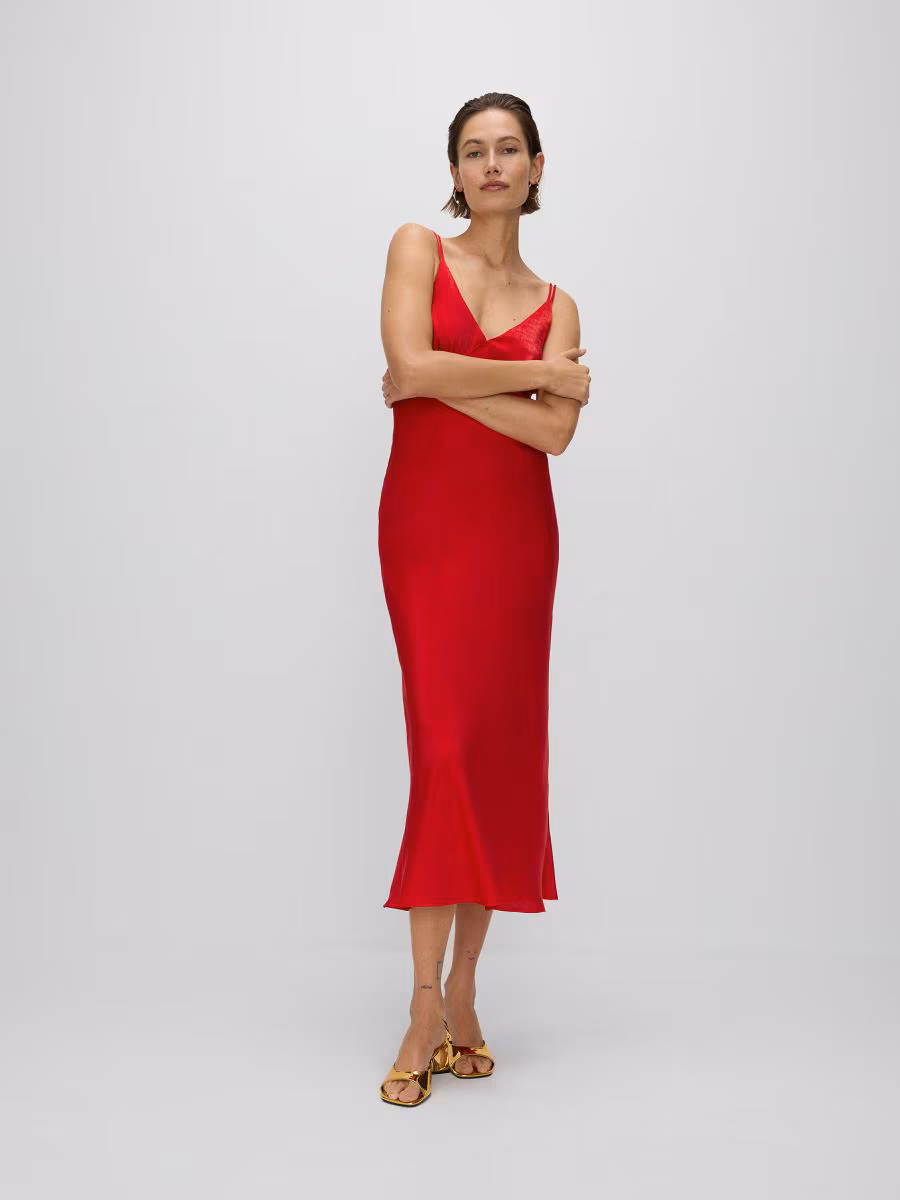 Satin Viscose Maxi Dress