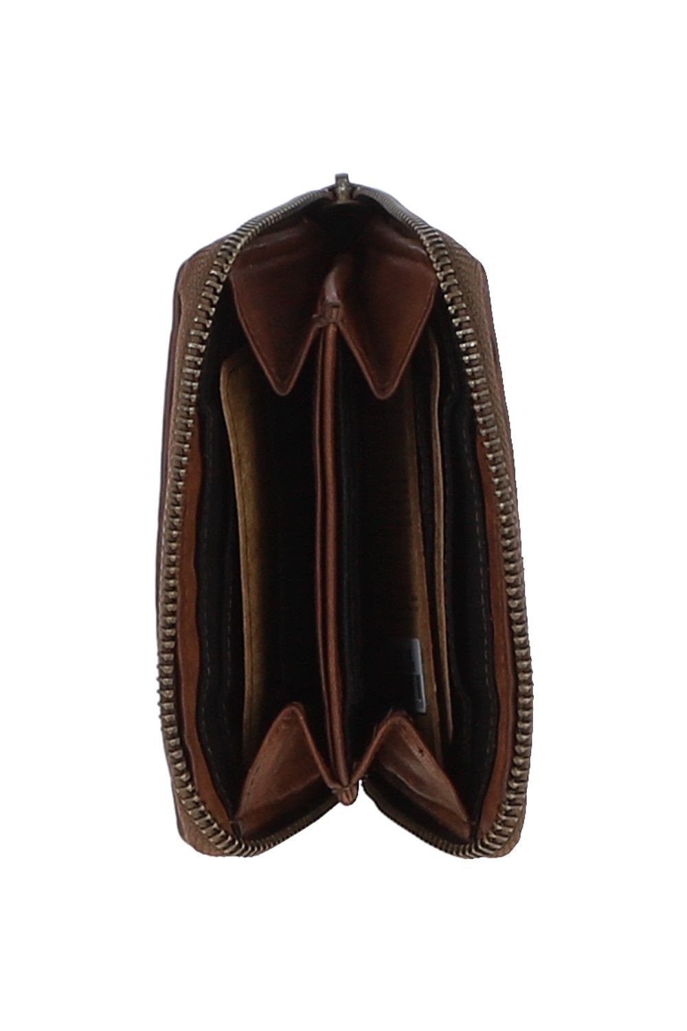 Ashwood Leather Vintage Woven Leather Zip Around Small 6 Card Coin Purse
