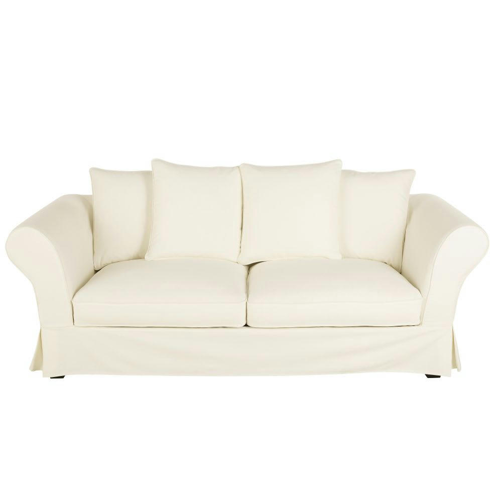 Roma - Housse de canapé convertible 3/4 places (matelas 12 cm) ivoire