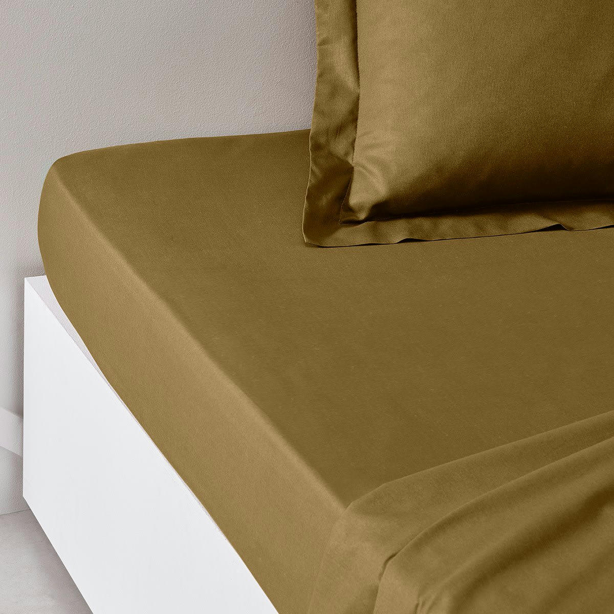 ESSENTIAL - Drap housse  en Coton Marron 160x200 cm