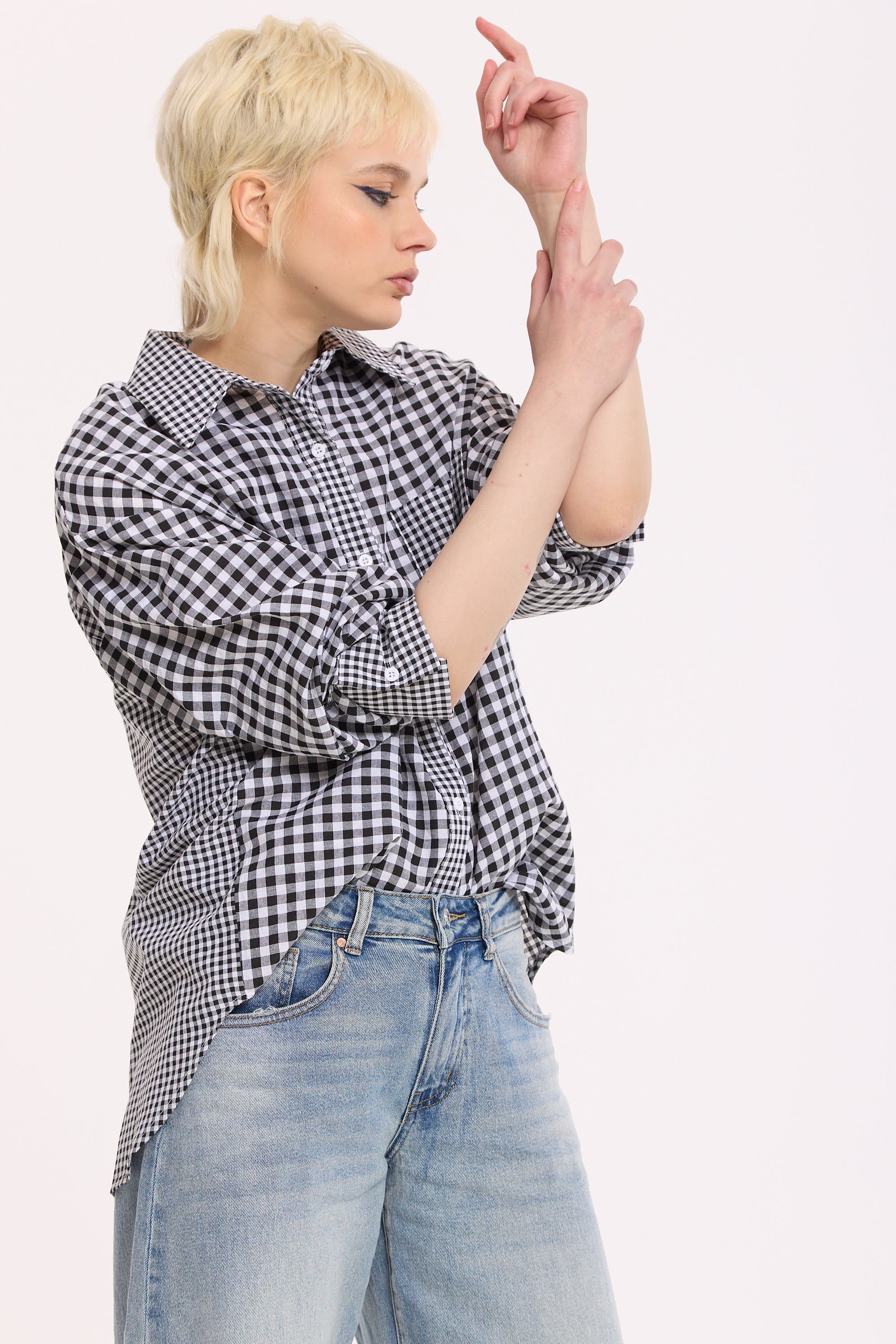 House of Holland Oversized Cotton Gingham Shirt