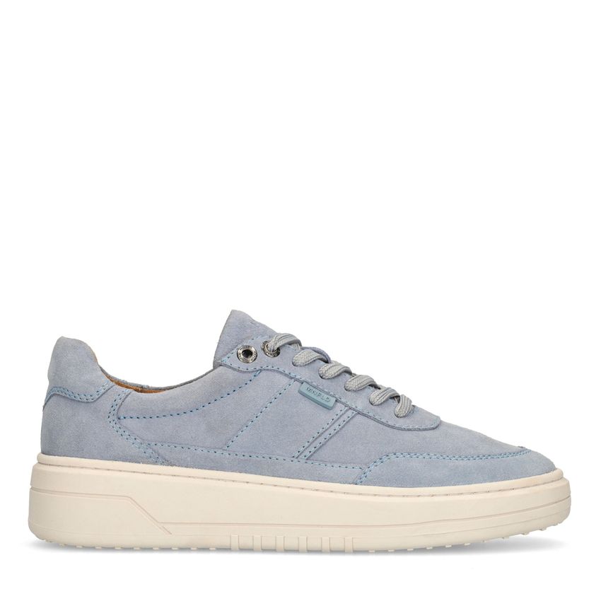 Manfield Blauwe suède sneakers