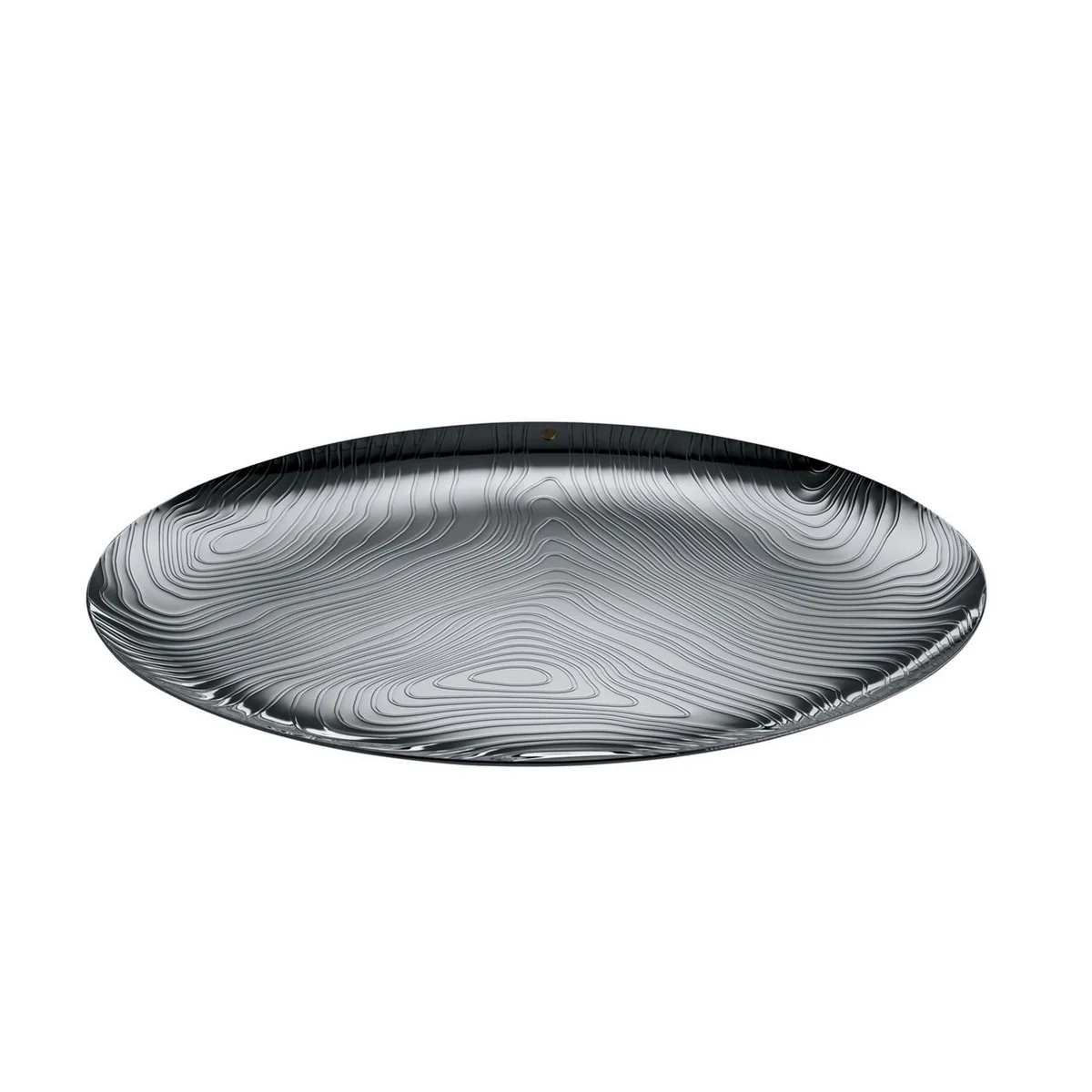Alessi - Veneer Tablett Ø 42 cm, Edelstahl mit Reliefdekor
