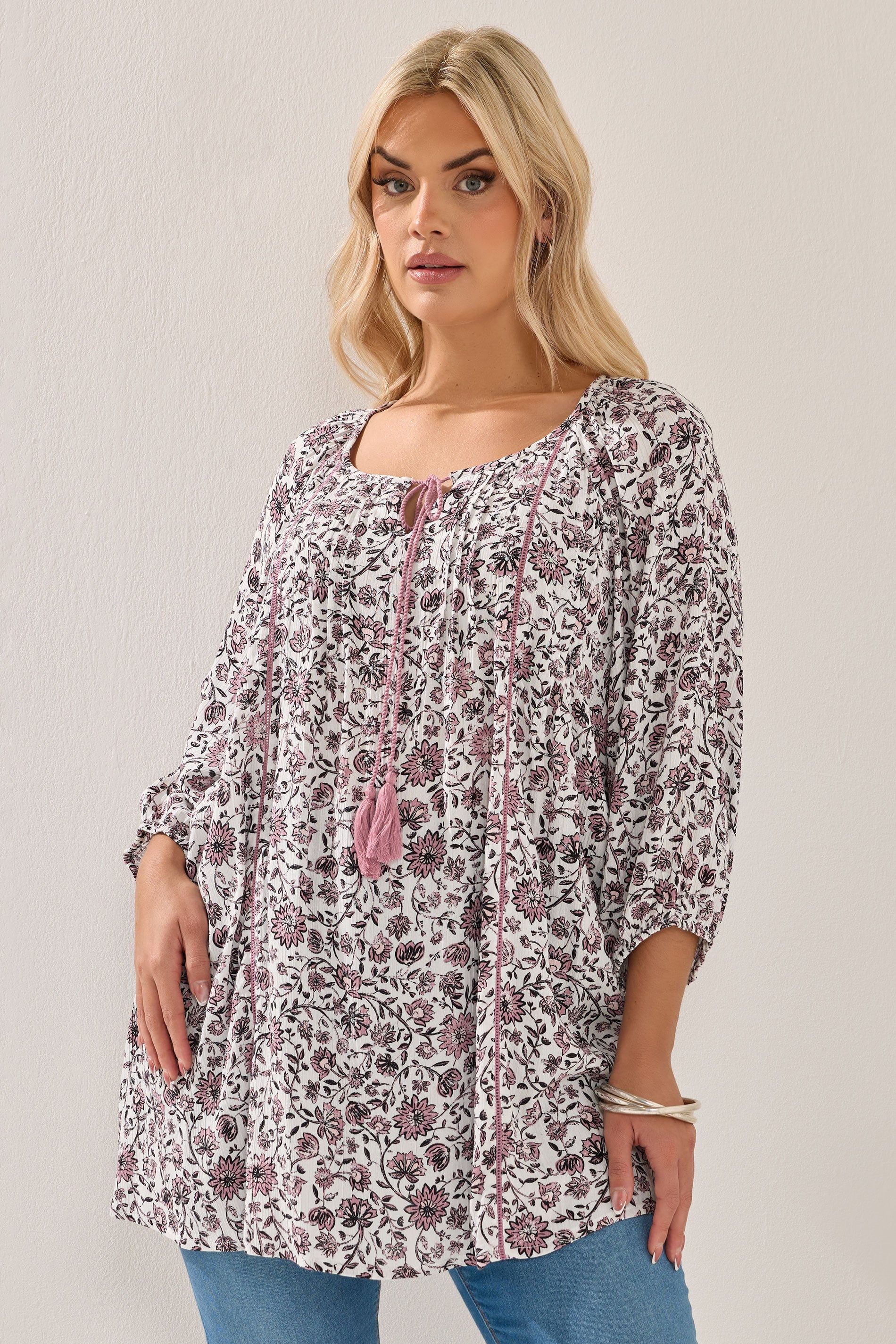 Yours Paisley Sequin Tie Neck Top