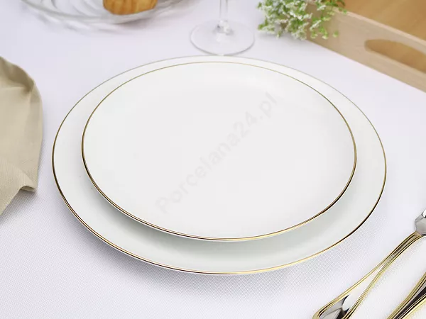 Komplet talerzy na 6 osób (18 el.) Bogucice - Base Gold 1182